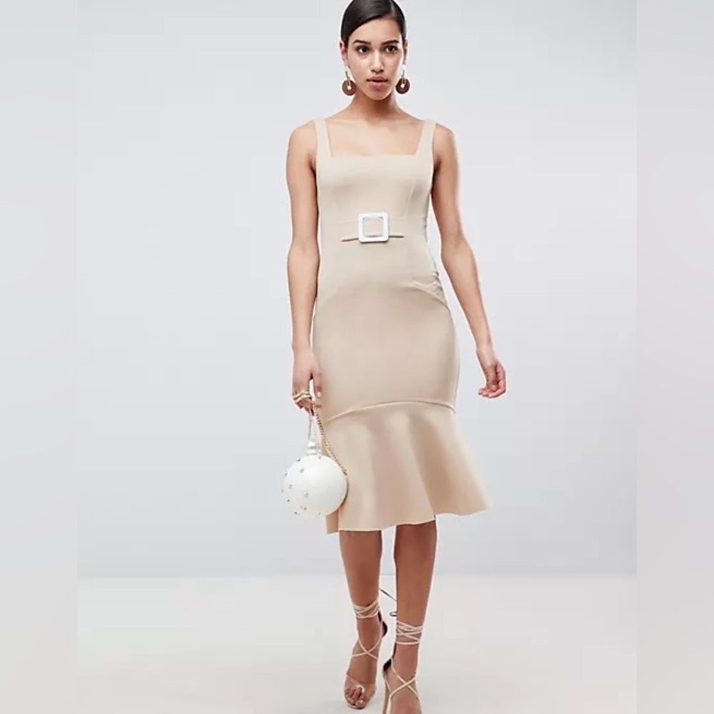 ASOS Pencil Dress With Contrast Buckle